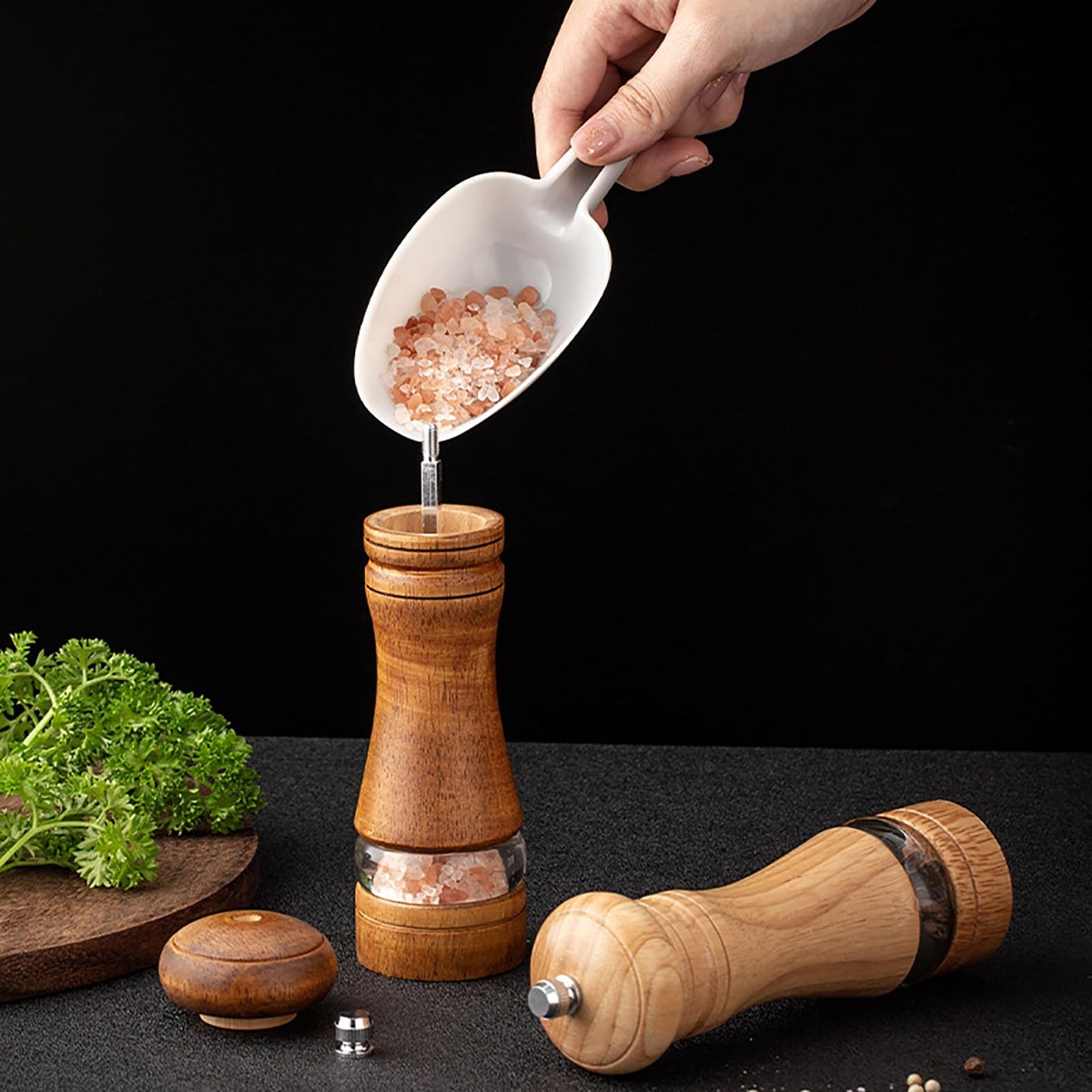 Wooden Salt and Pepper Shakers,Wood Salt and Pepper Grinder Set
