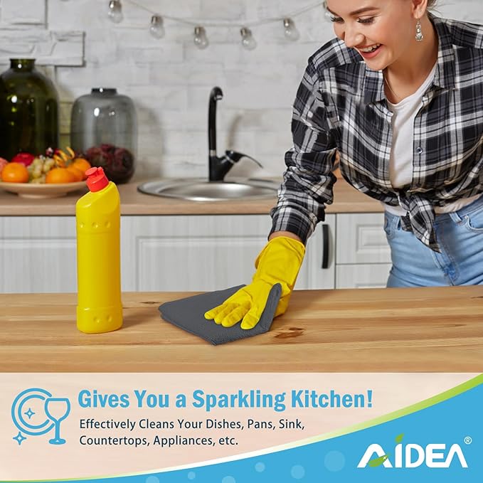 AIDEA Microfiber Cleaning Cloth Grey 50PK, Microfiber Towels