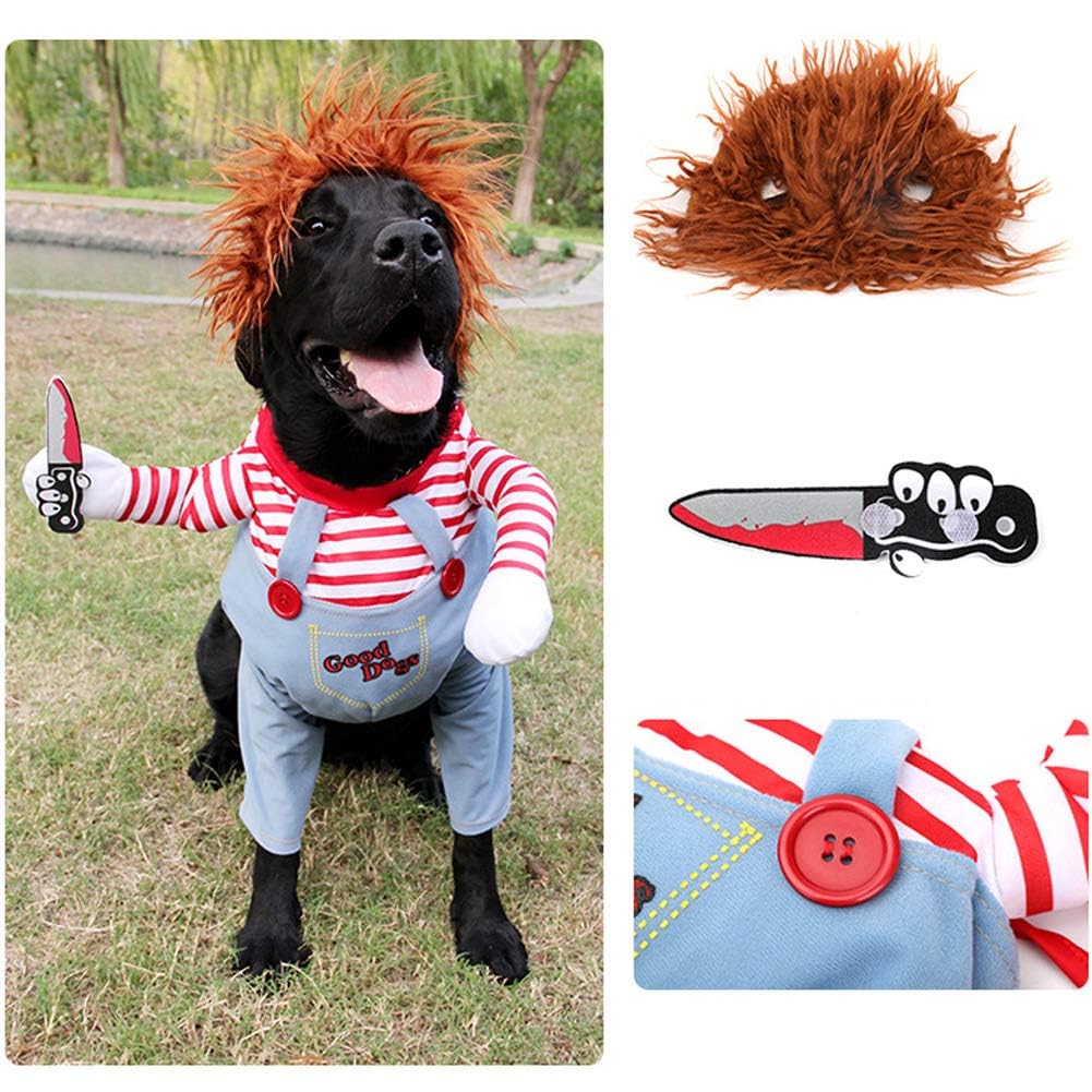 NACOCO Dog Awful Costume Pet Halloween Clothes Cat Cosplay Party Suit Funny Dog Costume Small to Large Dogs(L)