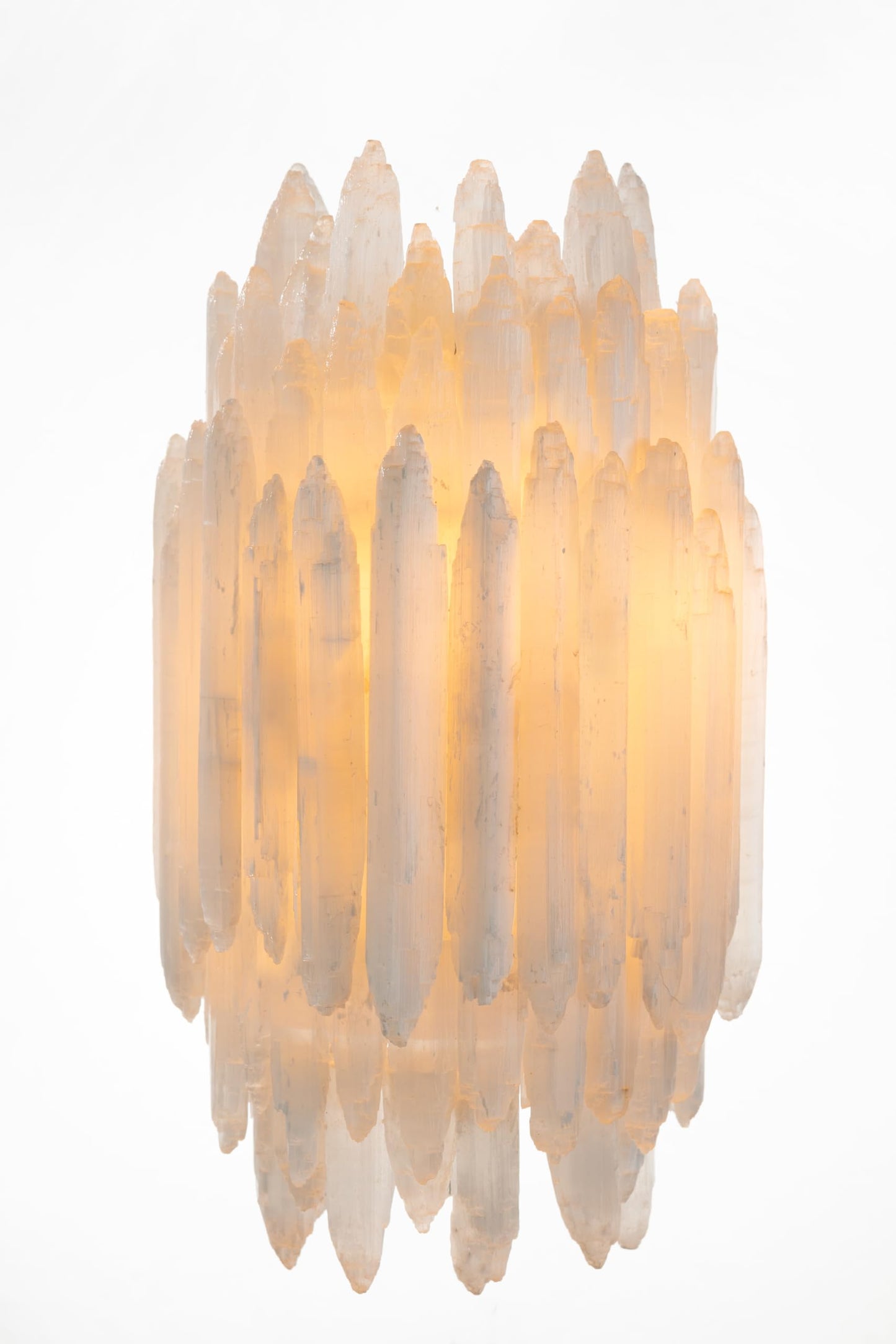 YeasHome Artisanal Selenite Wall Sconce, Modern Wall Lamp with Natural Stone & Matte Metal for Bedroom, Living Room Lighting, Hallway 9.1"x11.8"x5.9"