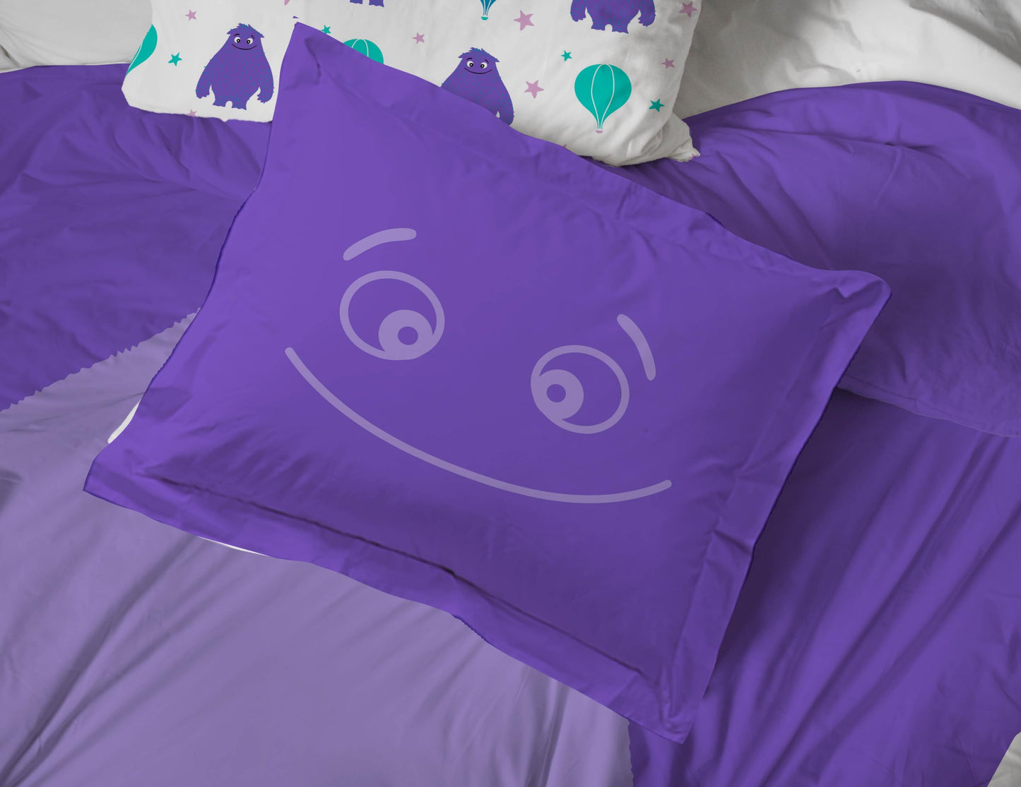 Jay Franco IF Imaginary Friends Twin Comforter Set - Purple 5 Piece Bed Set Includes Sheet Set & Pillow Covers - Super Soft Kids Bedding Features Blue