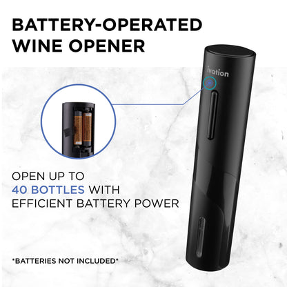 Ivation 7-Piece Wine Gift Set – Includes Electric Bottle Opener, Wine Aerator, Preserver Pump, 2 Cork Stoppers, Foil Cutter & Stand