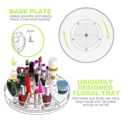 Boxalls Makeup Organizer Rotating, 8-Layer Large Capacity Cosmetics Organizer, 360 Adjustable Skincare Spinning Stand, Clear Makeup Carousel for Vanity, Countertop -Plus Size