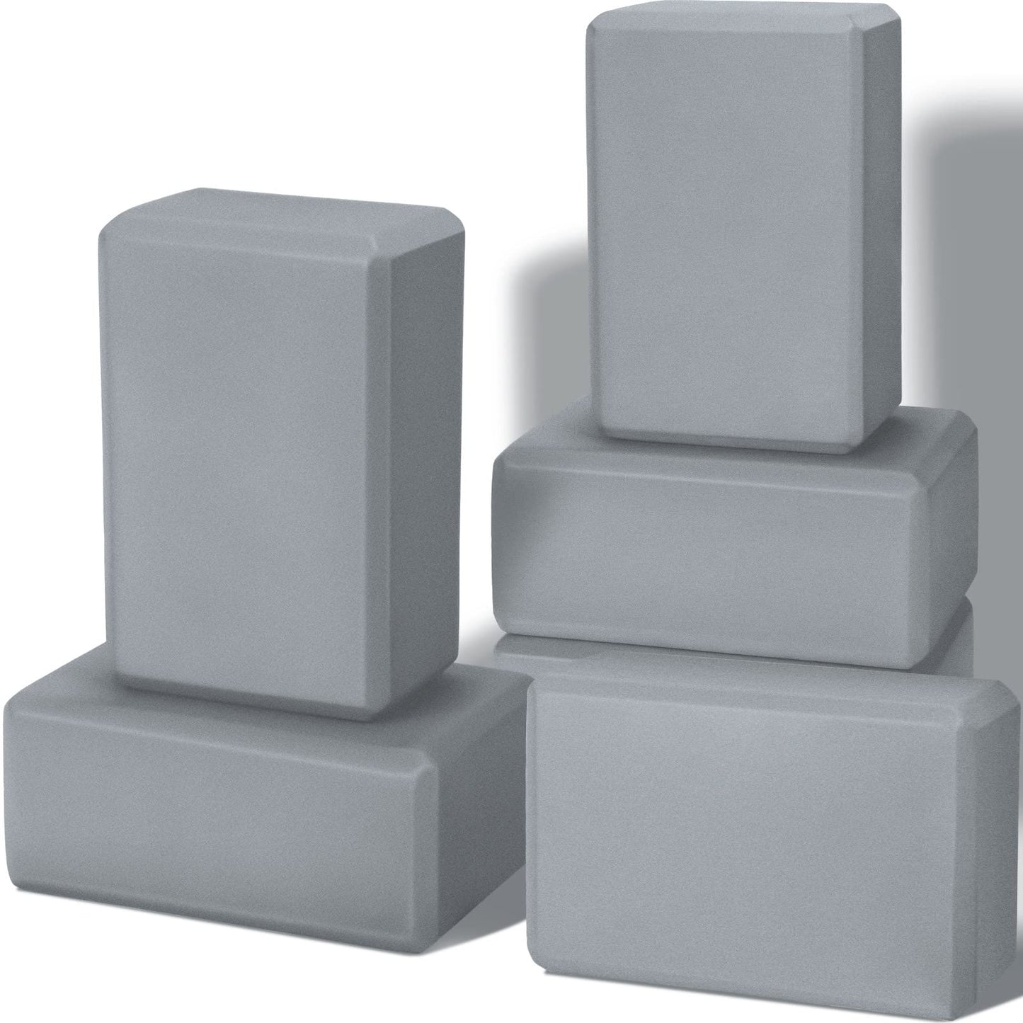 Wettarn 6 Pack Yoga Blocks 9 x 6 x 4 Inch Eva Foam Lightweight Non Slip Yoga Props for Yoga Pilates Stretching Meditation