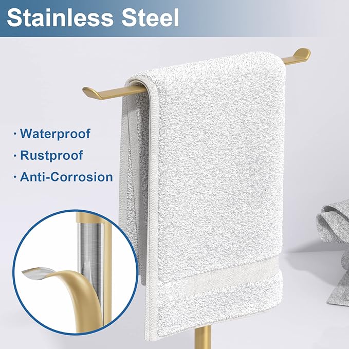 Gold Hand Towel Stand, T-Shape Hand Towel Holder