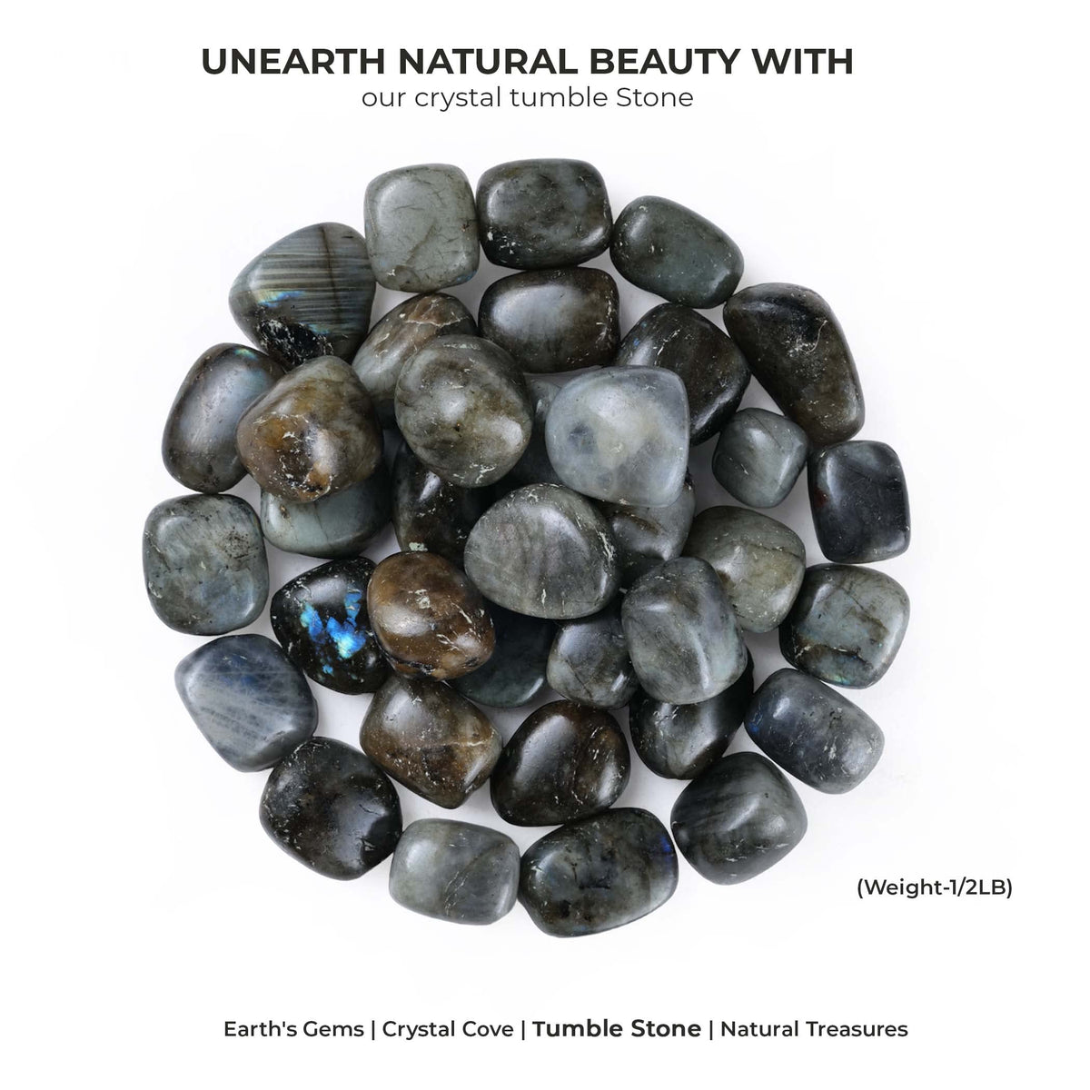 Labradorite Gem Stones - Polished Stones - Tumbled Stones and Crystals Bulk - Stones for Planters - Meditation Accessories - Rocks for Tumbling - Decorative Rocks - Spiritual Gifts