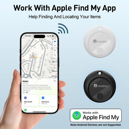 2026 [Apple MFi Certified] (iOS Only) Bluetooth Tracker Smart Finder for Apple Find My iPhone Keys Finder GPS Tracker, 5-10 Years Staying Power, Keys Finder and Item Locator for Wallet, Bags, Passport