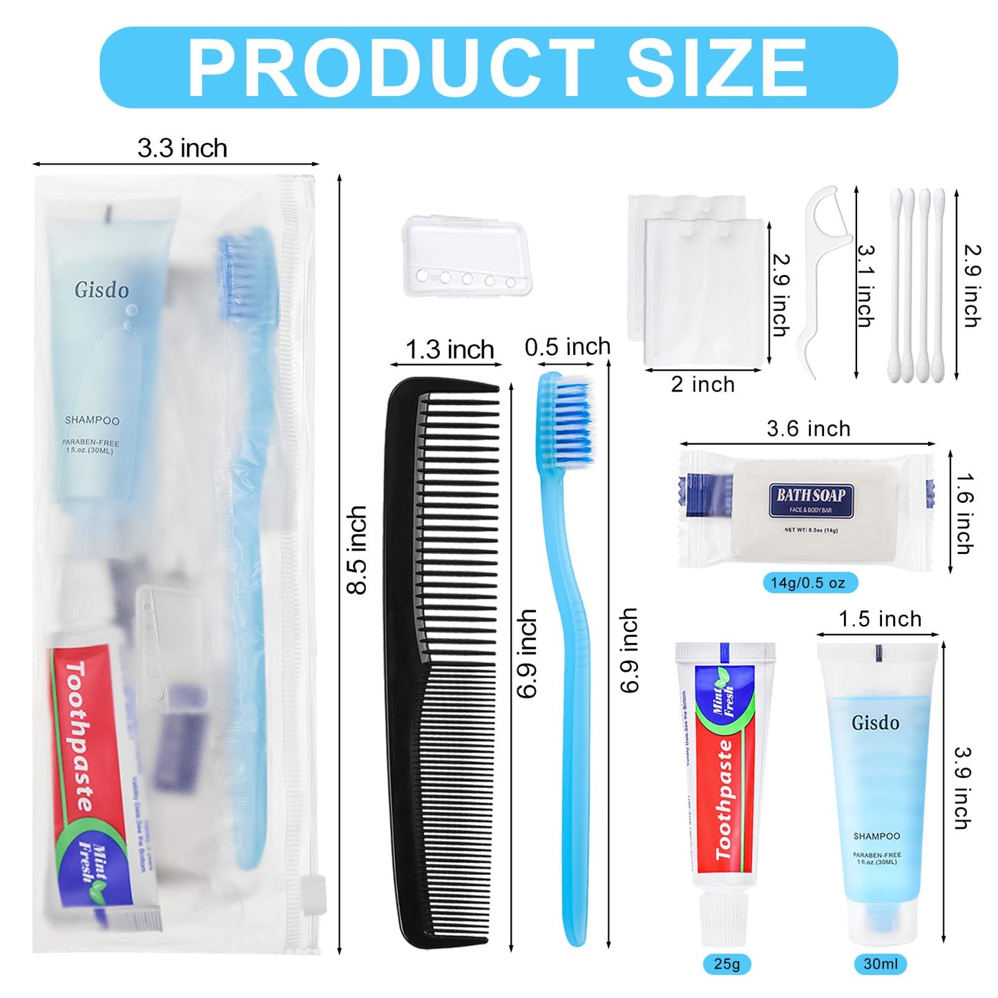 50 Kits Basic Toiletry Kits Homeless Personal Hygiene Kit Bulk Homeless Care Package Supplies Travel Toiletry Kit Homeless Hygiene Kit Bulk for Men Women Disposable Toiletry Kit(10-IN-1)