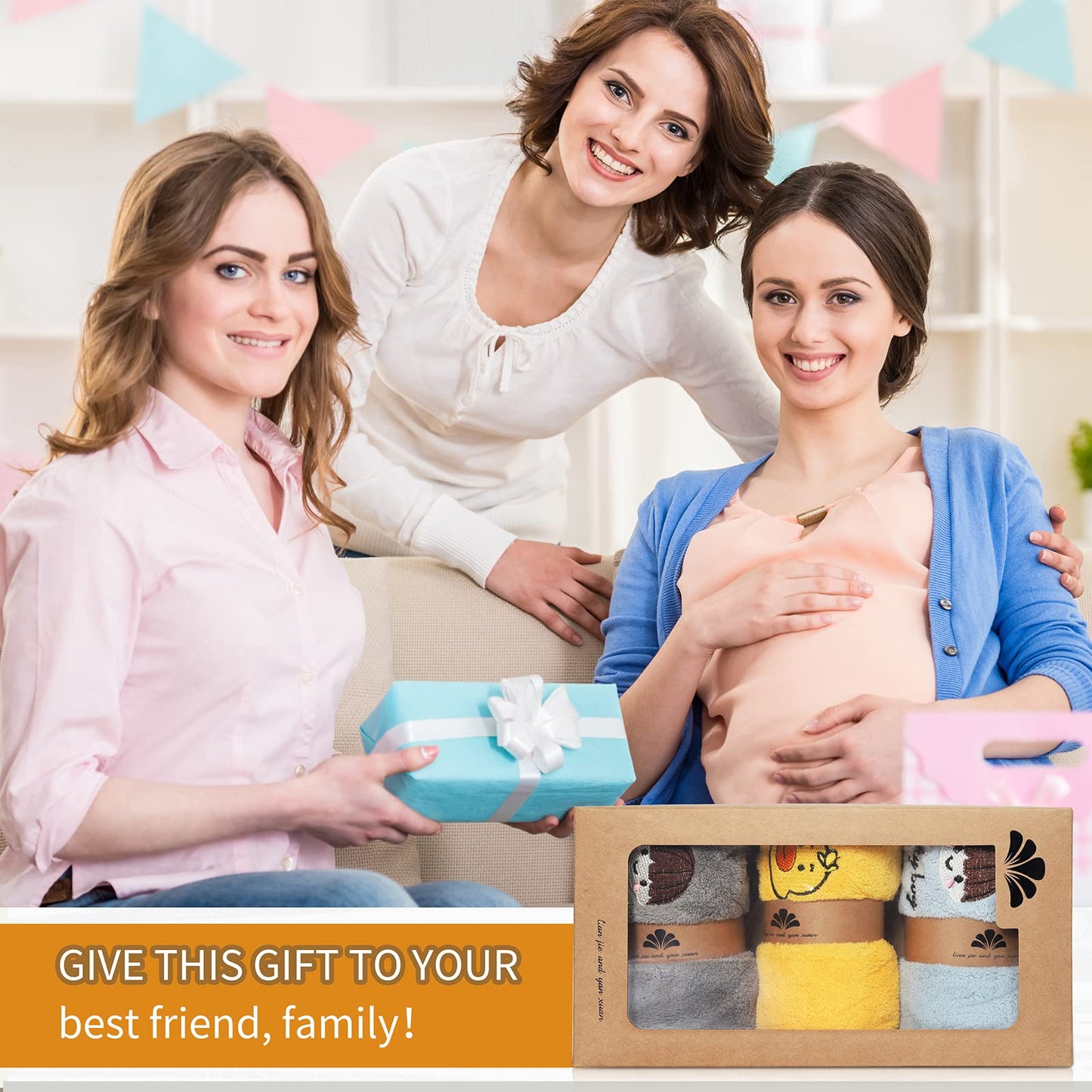 RAXIFU 6 Packed Baby Bibs for Girls or Boys, Large Towel Bibs for Toddler 3-6 Years with Gift Box Packed(2 pink purple yellow)