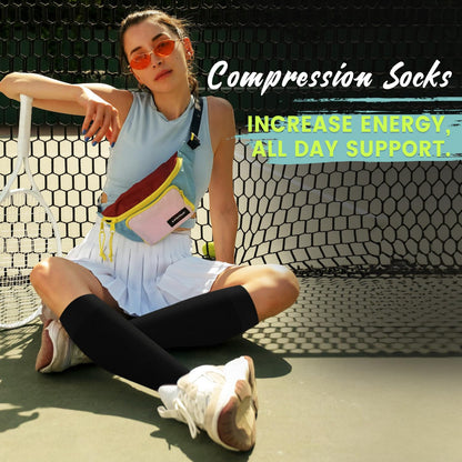 Iseasoo Copper Compression Socks For Men & Women Circulation-Best For Running Hiking Cycling 15-20 mmHg