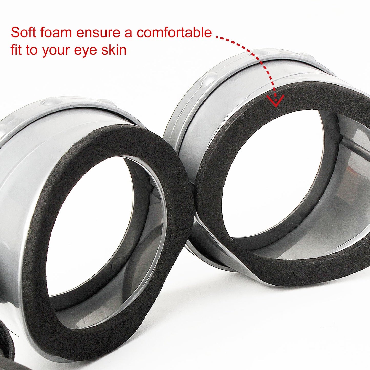 HEYFIZZ 2 Pack Halloween Goggles for Adult Kids, Goggles Glasses Costume Accessories for Men Women Cosplay Party Set Silver