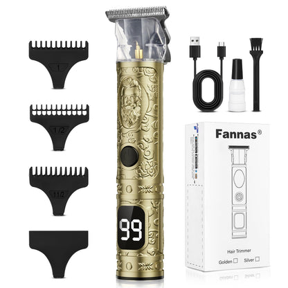 Hair Clippers for Men, Professional Hair Trimmer Barber Cordless Zero Gapped Hair Clippers with LCD Display, Mens Gifts Beard Trimmer T Liners Shavers Edgers Clipper for Hair Cutting - Gold