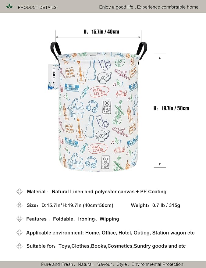 Round waterproof laundry basket, gift basket, suitable