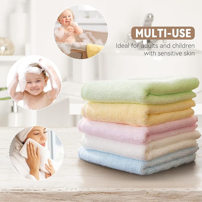 Yoofoss Luxury Washcloths Towel Set 10 Pack Baby Wash Cloth
