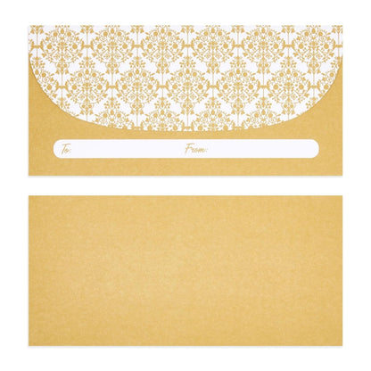 Juvale Money Envelopes for Cash - Cash Gift & Money Saving Envelopes - Secure Adhesive Seal & Floral Design - 7 x 3 In, Gold, 100 Pack