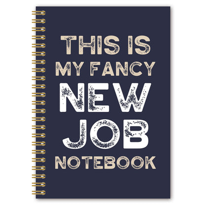 BEHIFL New Job Gifts Spiral Notebook, Farewell Leaving Goodbye Gifts for Coworkers Journal, Work Notebook for Note Taking, This Is My Fancy New Job Journal for Writing, 5.5x8.3 Inches