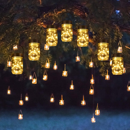 Solpex Solar Mason Jar Lights, 6 Pack Solar Garden Lights 30 LED Mason Jar Waterproof Lanterns Outdoor/Indoor Hanging Lantern for Garden, Patio, Courtyard Wedding Party