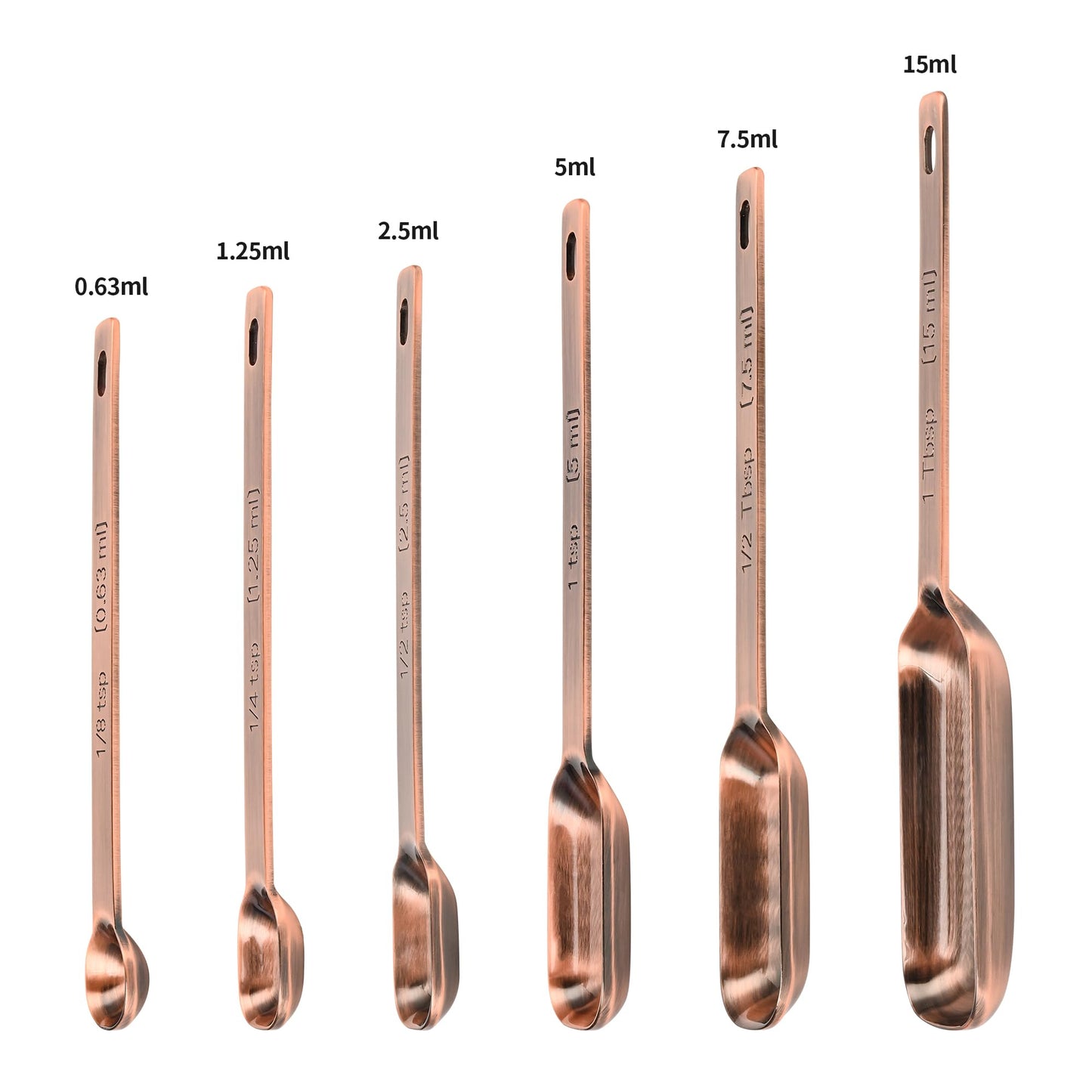 Nstezrne Copper Measuring Cups and Spoons Set, Stainless Steel Measuring Cups and Spoons Set 12, Metal Measuring Cups Set, 5 Measuring Cup Set and 6 Copper Measuring Spoons &Leveler for Kitchen