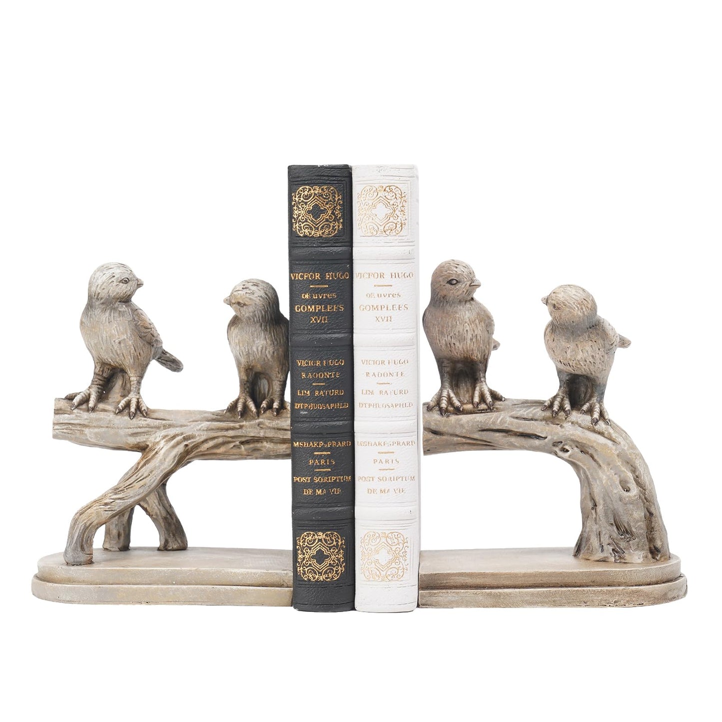 Decorative-Bookends Birds Book-Ends Heavy Duty - Unique Book Ends to Hold Books Heavy Duty Antique Book Stoppers for Shelf Office Desk Books Stand Organizer 2.3 LBS 4.75 * 4 * 6 in Newman House Studio