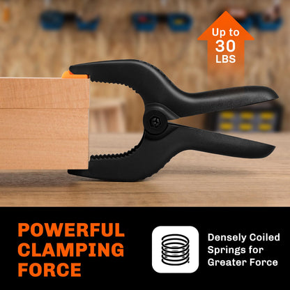 10 Pack Spring Clamps Heavy Duty - Assorted Sizes Spring Clips Plastic 6.5 Inches, 4.5 Inches, 3.5 Inches Set - Backdrop Clips Small Clamps For Crafts Woodworking Background