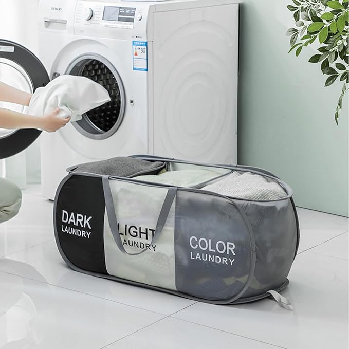 TECHMILLY Collapsible Laundry Basket Durable Pop Up Hamper
