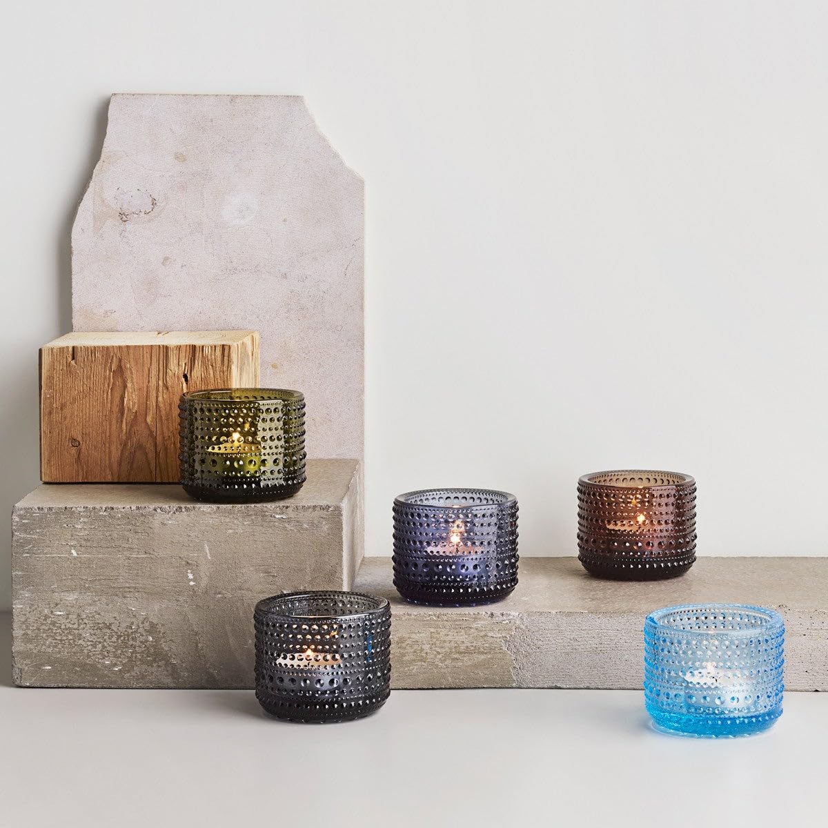 Iittala Kastehelmi Tealight Candleholders by Oiva Toikka (Grey)