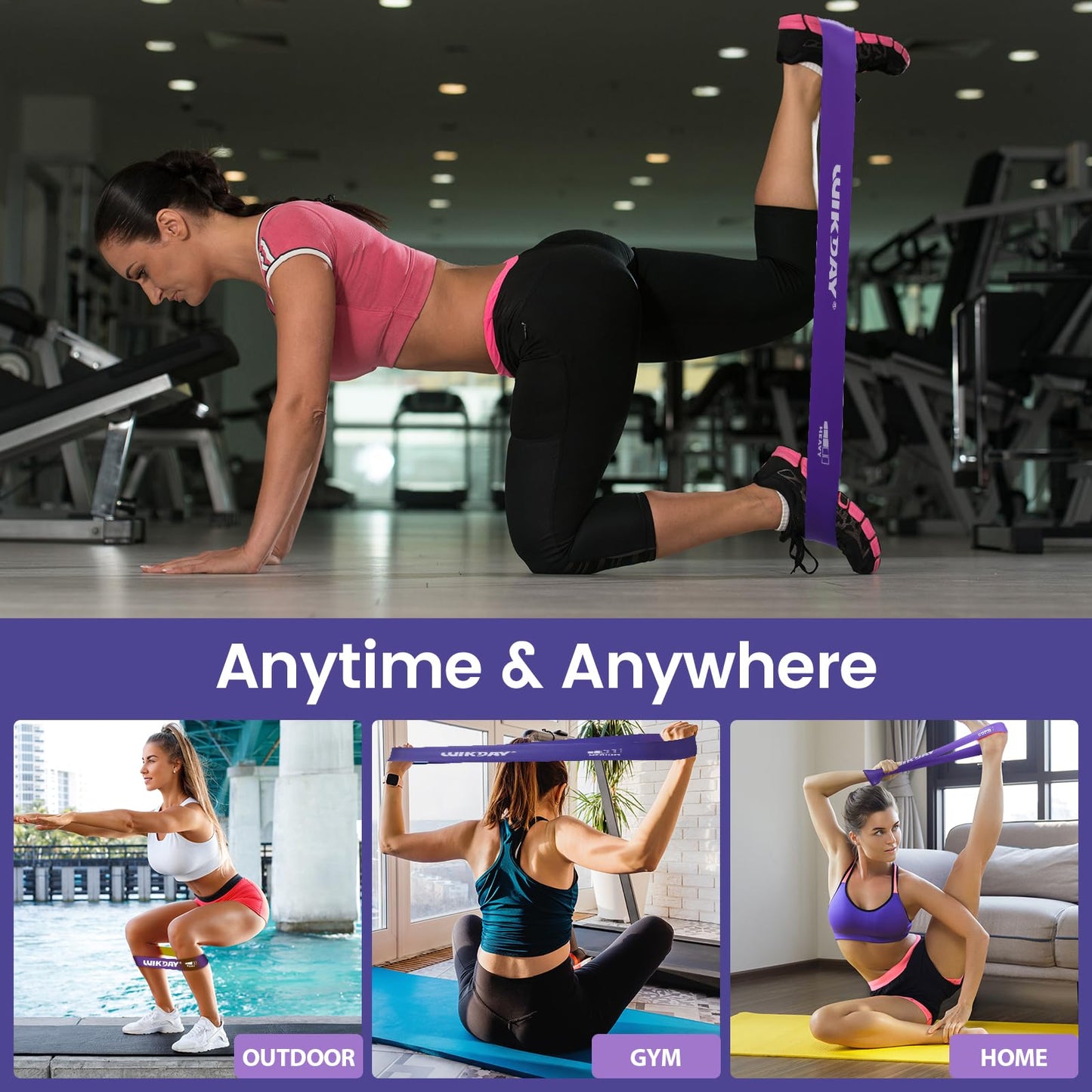 Resistance Bands for Working Out Exercise Loop Bands Workout Bands Set for Men Women Body Stretching, Crossfit Training, Home Workout, Physical Therapy, Booty Legs, Set of 5