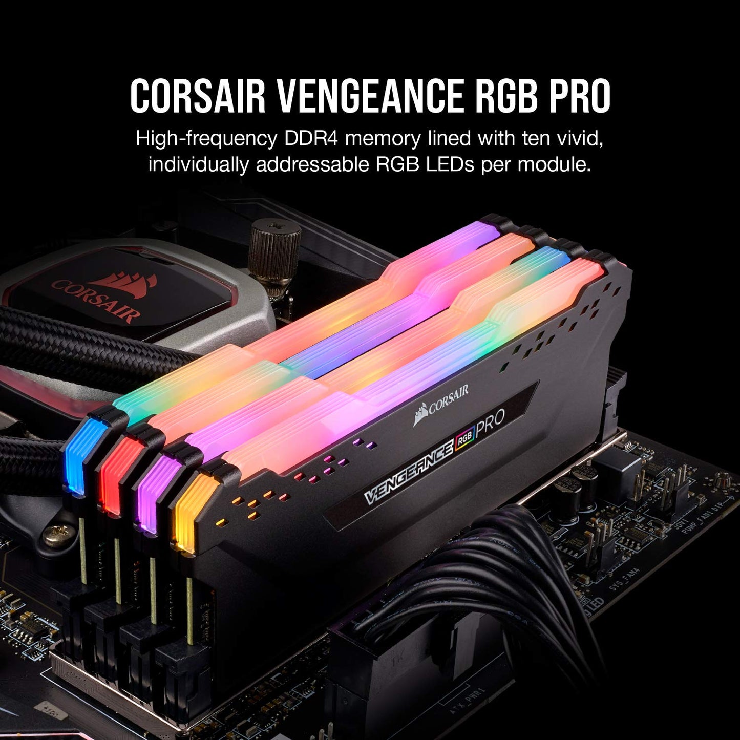 Corsair VENGEANCE RGB PRO DDR4 RAM 32GB (2x16GB) 3600MHz CL18 AMD Ryzen iCUE Compatible Computer Memory - Black (CMW32GX4M2Z3600C18)