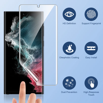 LK 3 Pack for Samsung Galaxy S22 Ultra Screen Protector [Not Glass] [Support Fingerprint Unlock] Bubble Free, with Easy Installation Tool, 3D Curved Max Coverage for S22 Ultra 6.8-inch