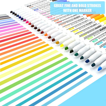 YOOUSOO 25 Pack Pastel Highlighters Assorted Colours, Dual Tip Bible Highlighter, Chisel Tip Mild Highlighters No Bleed Fluorescent Highlighter Pens for School Student Office Journals