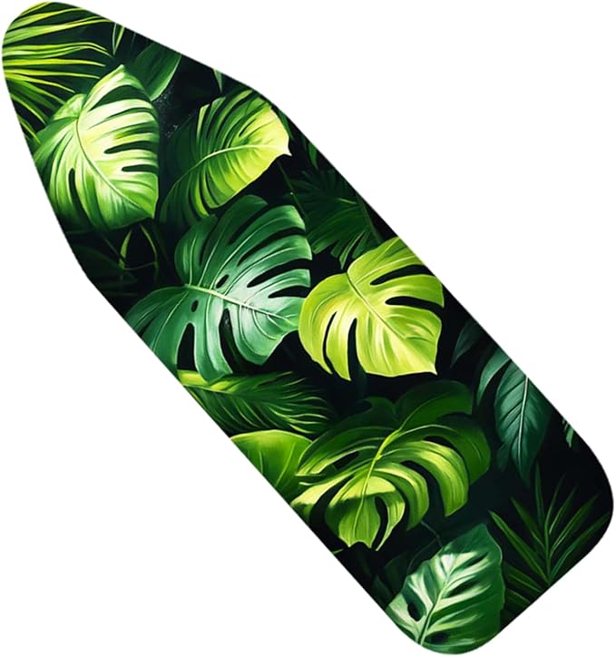 Nuxovilar Dark Background with Green Monstera Leaves Ironing Board Cover