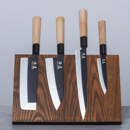 SHANGDAO Japanese Kitchen Chef Set Of 4 Knives Set Sushi Knife Set, Nakiri-Yanagiba-Deba-Utility Kitchen Knife,Fish Slicing Filleting Knife Sets, German Steel