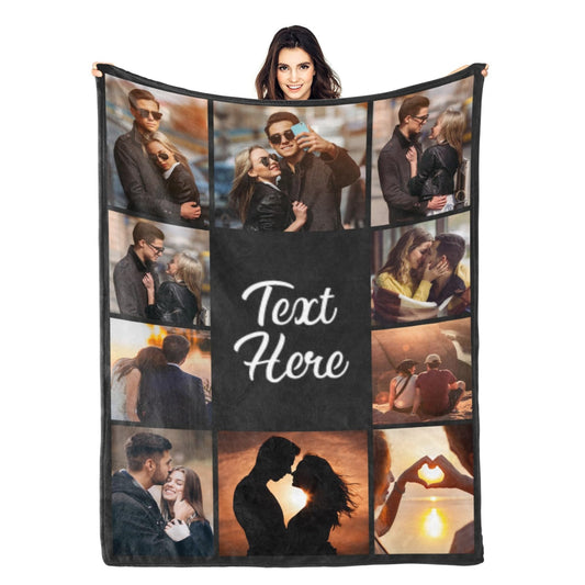 Custom Blanket with Picture Customized Thow Blankets Personalized Blanket Customizable Blanket Photo Blankets Customize Valentines Day Gifts for Her Him Girlfriend Boyfriend Wife Husband Mom Couple