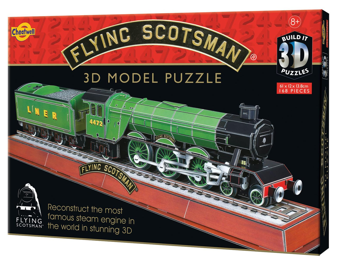 Cheatwell Games - BYO 3D Flying Scotsman - 3D Puzzles For Kids & Adults - Model Kit To Build - Gift For Children and Adults - 168 Pieces - Ages 8+