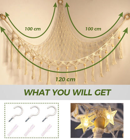 Teddy Hammock - Cuddly Toy Storage Hammock for Stuffed Animals - Teddy Net Bear Storage Hammocks for Soft Toys - Cute Plush Storage Net Nursery Preppy Room Decor Baby Kids Bedroom