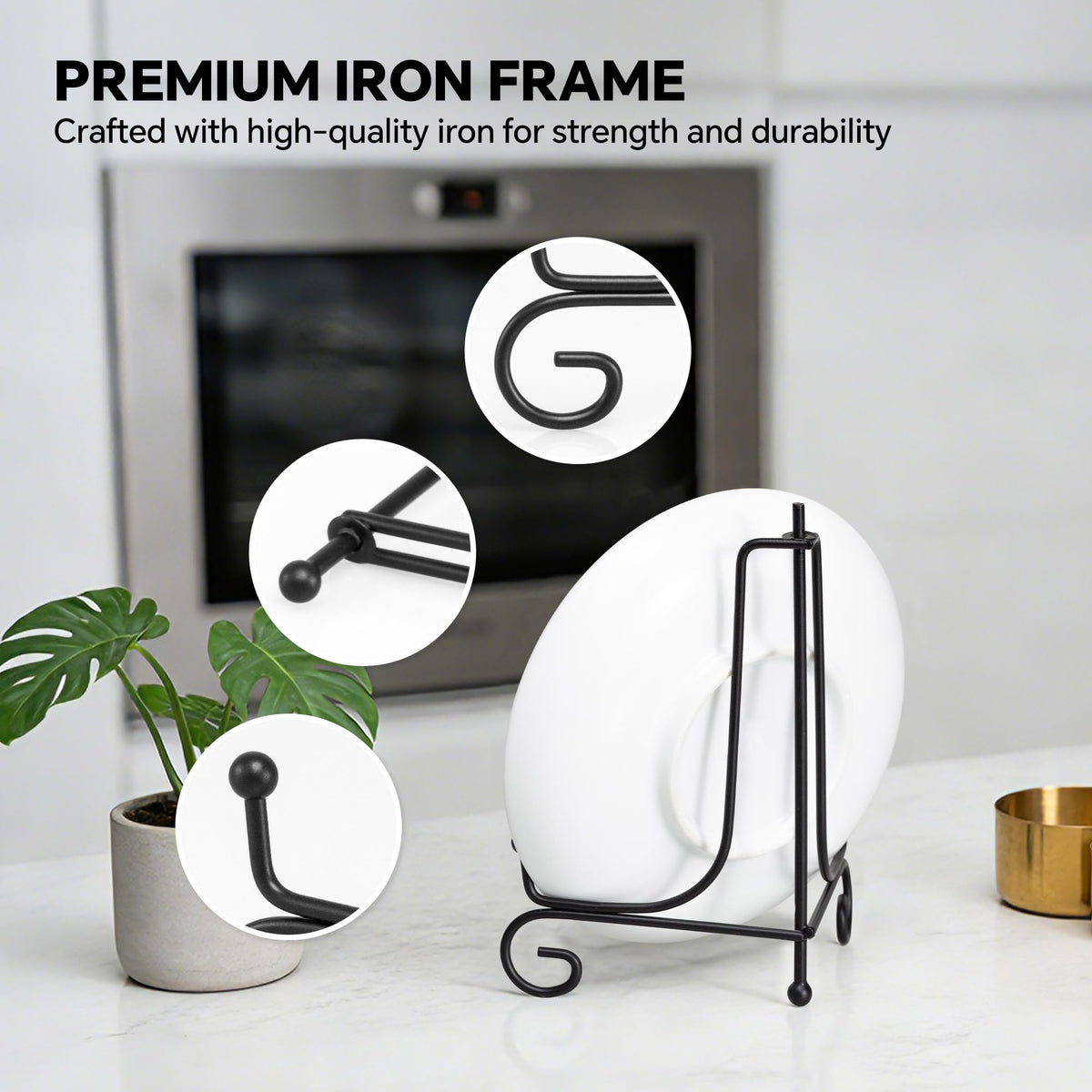 Artliving Plate Stands for Display, 10 Inch Black Iron Easel Plate Display Photo Holder Stand, Displays Picture Frames, Decorative Plates, Tablets and Art (4 pack)