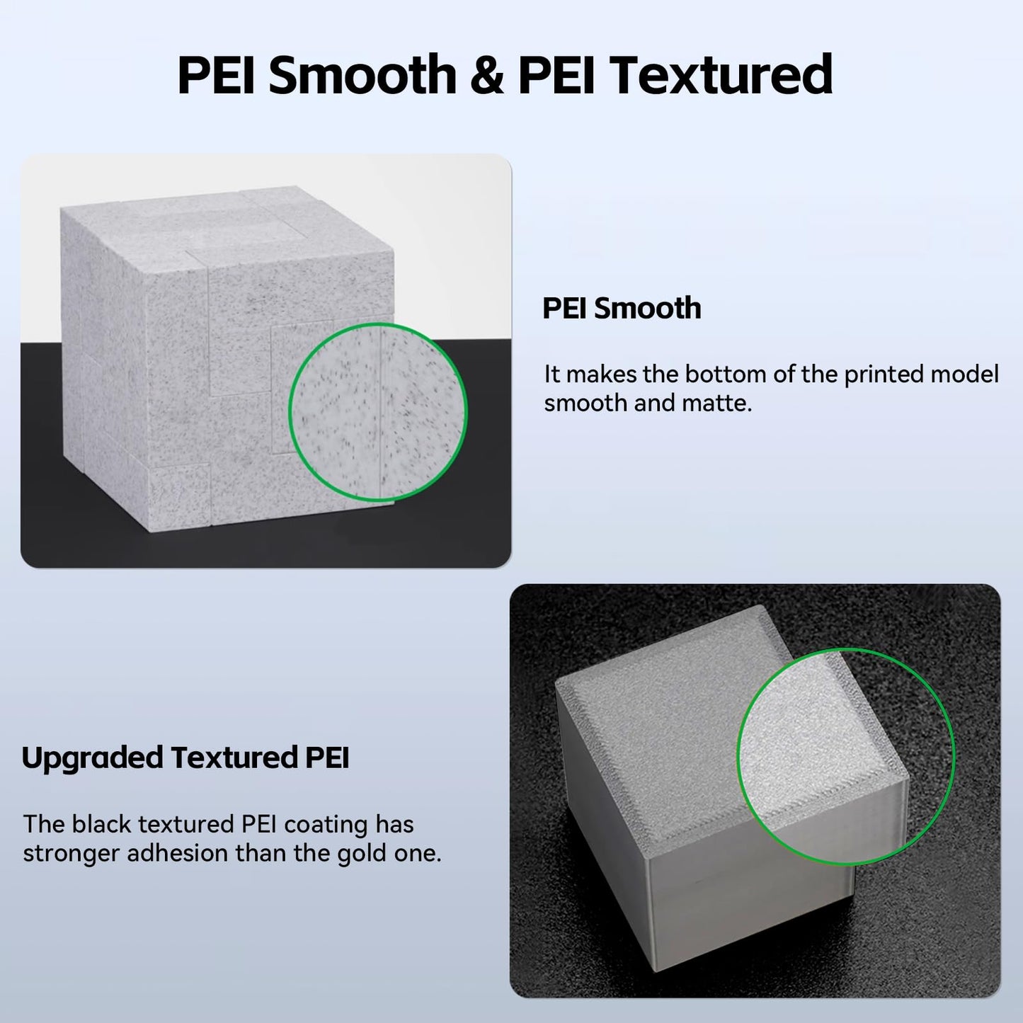 A1 PEI Build Plate 257 * 257mm, Double Sided Smooth+Textured Heated Bed,Flexible Removable Spring Bed Plate for Bambu Lab A1/X1/X1C/X1E/P1P/P1S 3D Printer-Flexible Magnet NOT Included