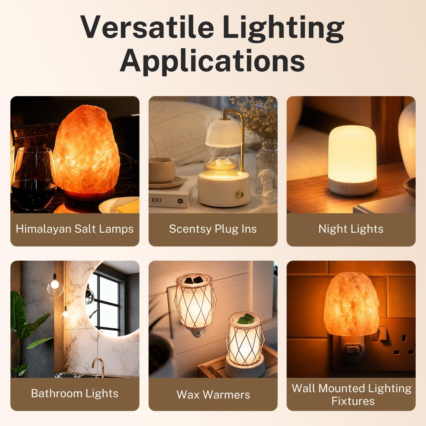 FRIGESWIFT Salt Lamp Bulb 15W, E12 T20 Candelabra Base Bulb for Himalayan Salt Lamps, Wax Warmers, Night Lights & Bathroom Lights, 120V 2700K Clear Glass - Pack of 14