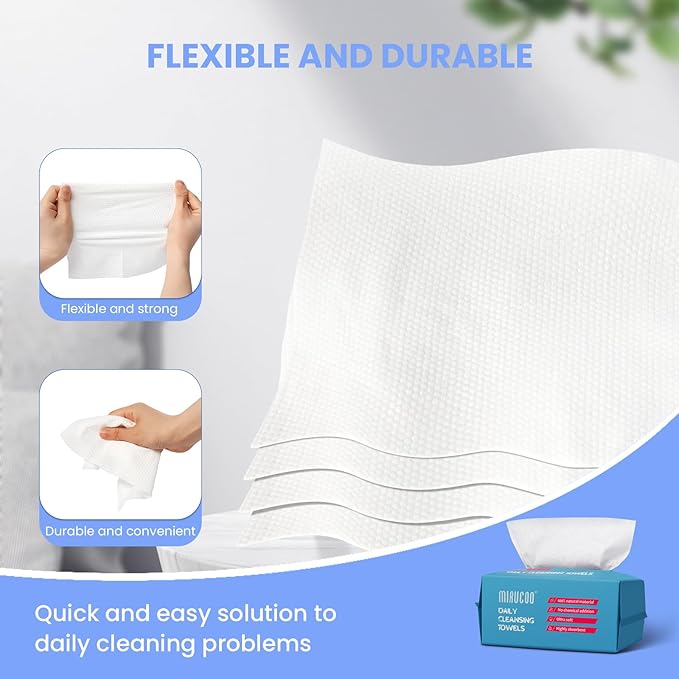 100 Sheet Daily Cleansing Towels Ultra Soft Dry Wipes