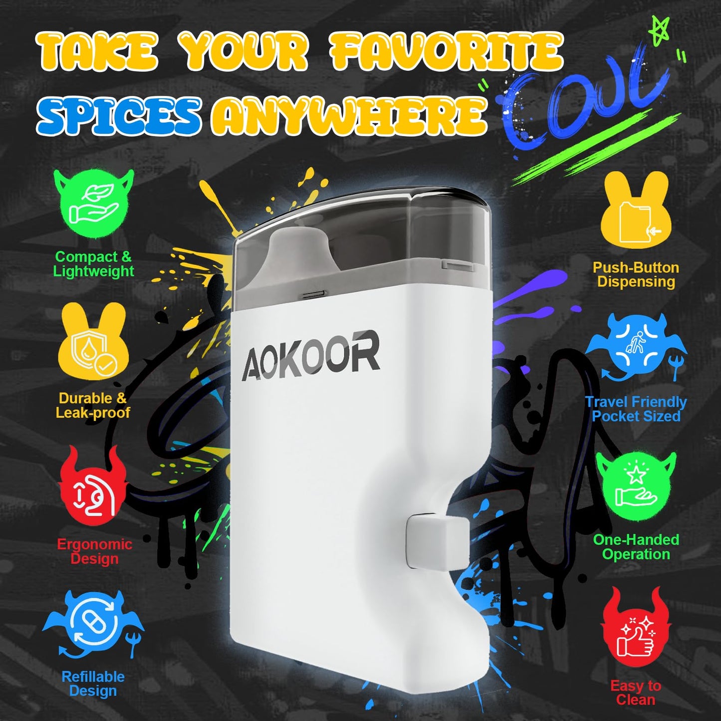Portable Pepper Shaker - Multifunctional SnuffBulletSniffer, Professional Spice Dispenser Shakers for Easy Use, Convenient PowderSniffer, Discreet and Effective Snuff Kit (WHITE)
