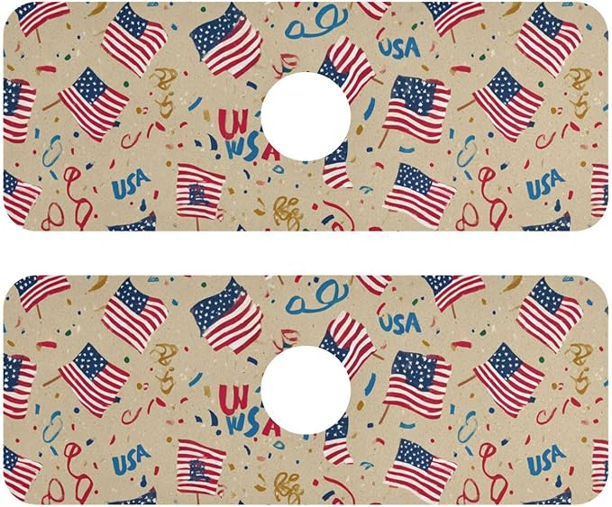 Kitchen Sink Splash Guard 2 PCS 14.7 Inch Sink Faucet Mat Splash Guard