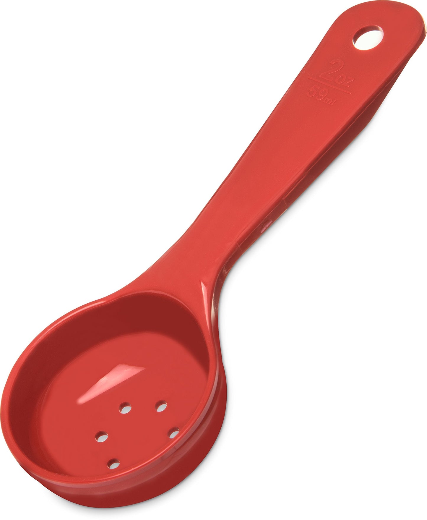 Carlisle FoodService Products 496205 Measure Miser Perforated Measuring Spoon with Short Handle, 2 Ounce, Red