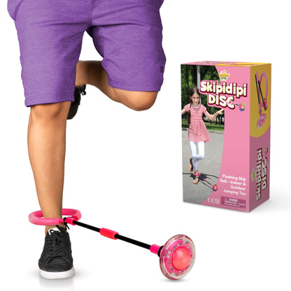 IPIDIPI TOYS Ankle Toy - Pink Flashing Retro Jumping Hopper Ball, Ankle Jump Rope Skip Ball - Improve Coordination, Get Exercise The Fun Way - Ideal Retro Birthday Gift for Kids Ages 5-12