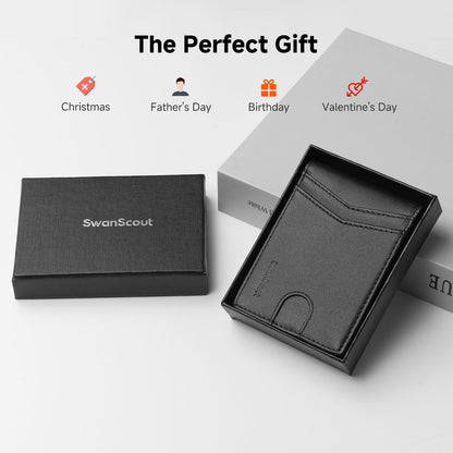 Wallet for Samsung Galaxy SmartTag2, Cash Pocket Version, RFID Blocking Genuine Leather Bifold Wallet With Gift Box (Not Include Tracker)