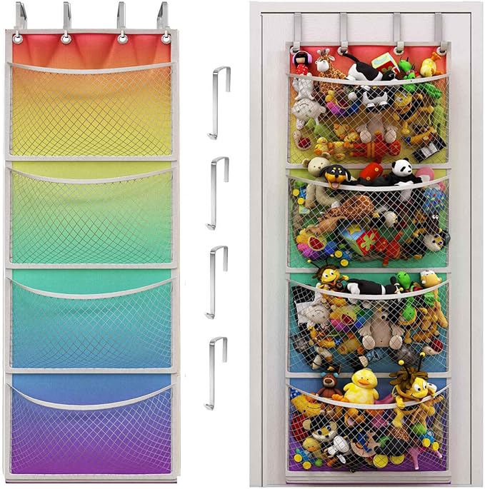 Honeyera The Original Storage for Stuffed Animals, Over Door Organizer for