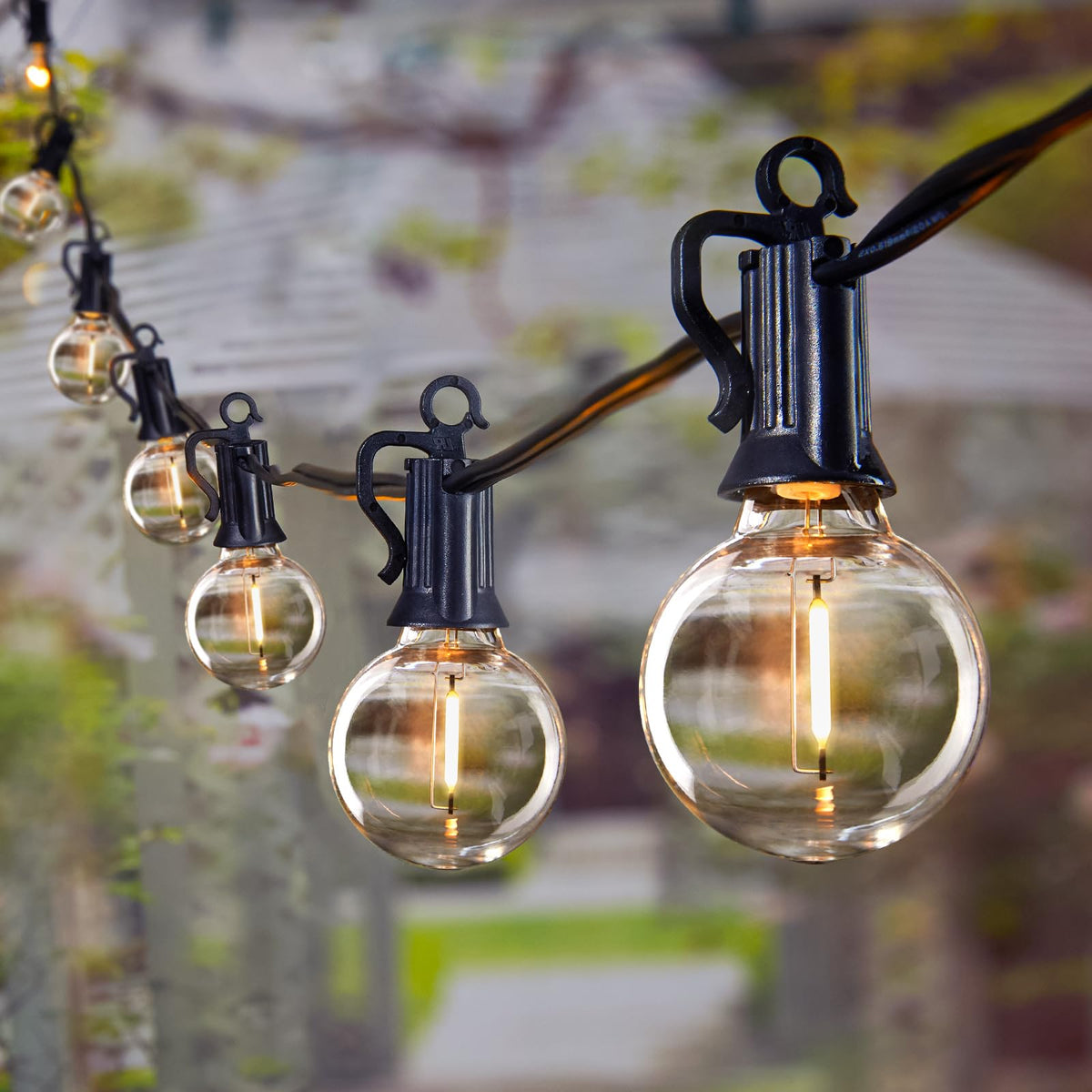 Brightown Outdoor String Lights 69 Feet G40 Globe Patio Lights with 32 Edison Shatterproof Bulbs(2 Spare), Waterproof Connectable Hanging Christmas Light for Backyard Porch Balcony Party Xmas Decor