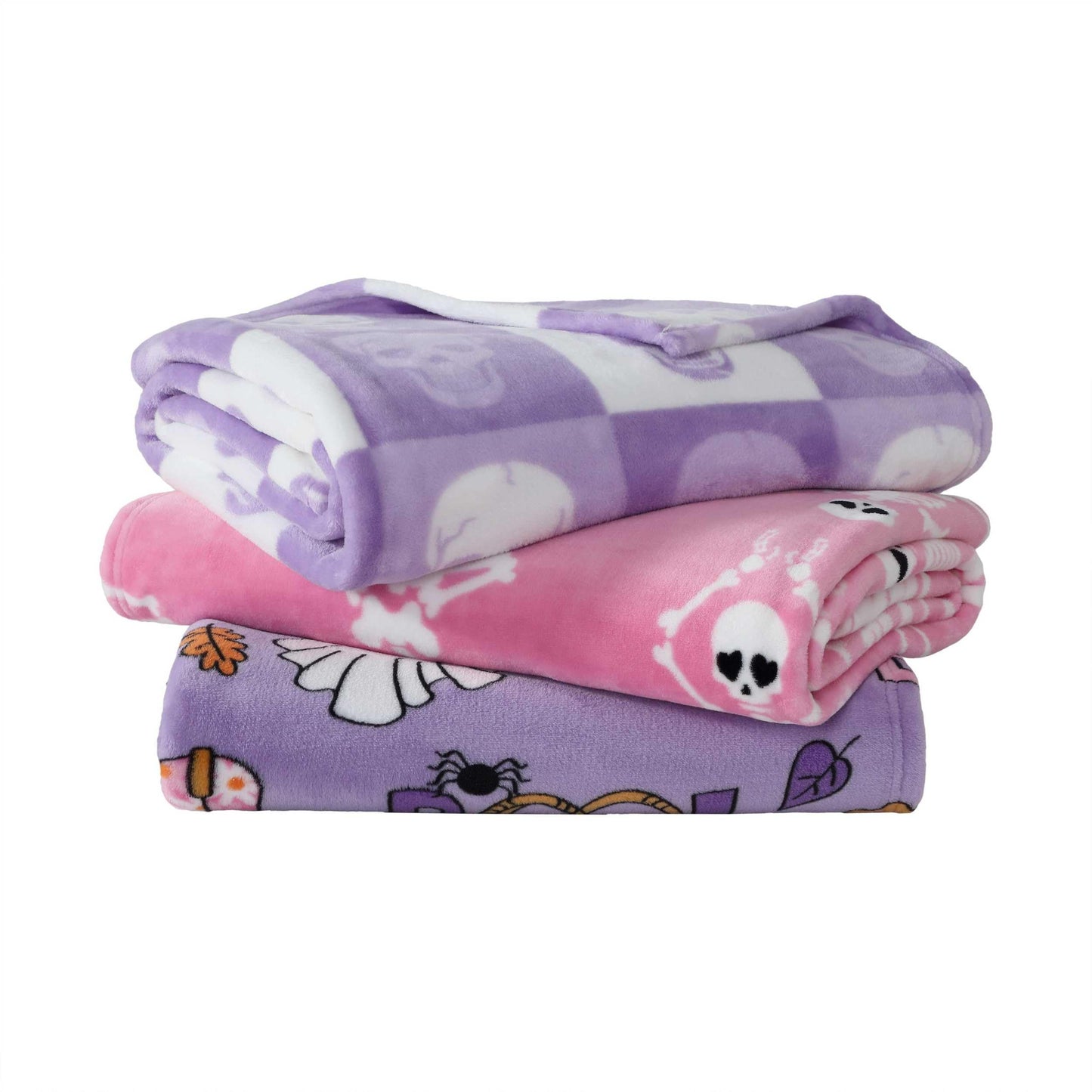 Betsey Johnson - Blanket, Buttery-Soft Throw Blanket for Couch or Bed, Boldly Plush & Oversized Bedding (Howdy Ghouls Purple, 50" x 70")