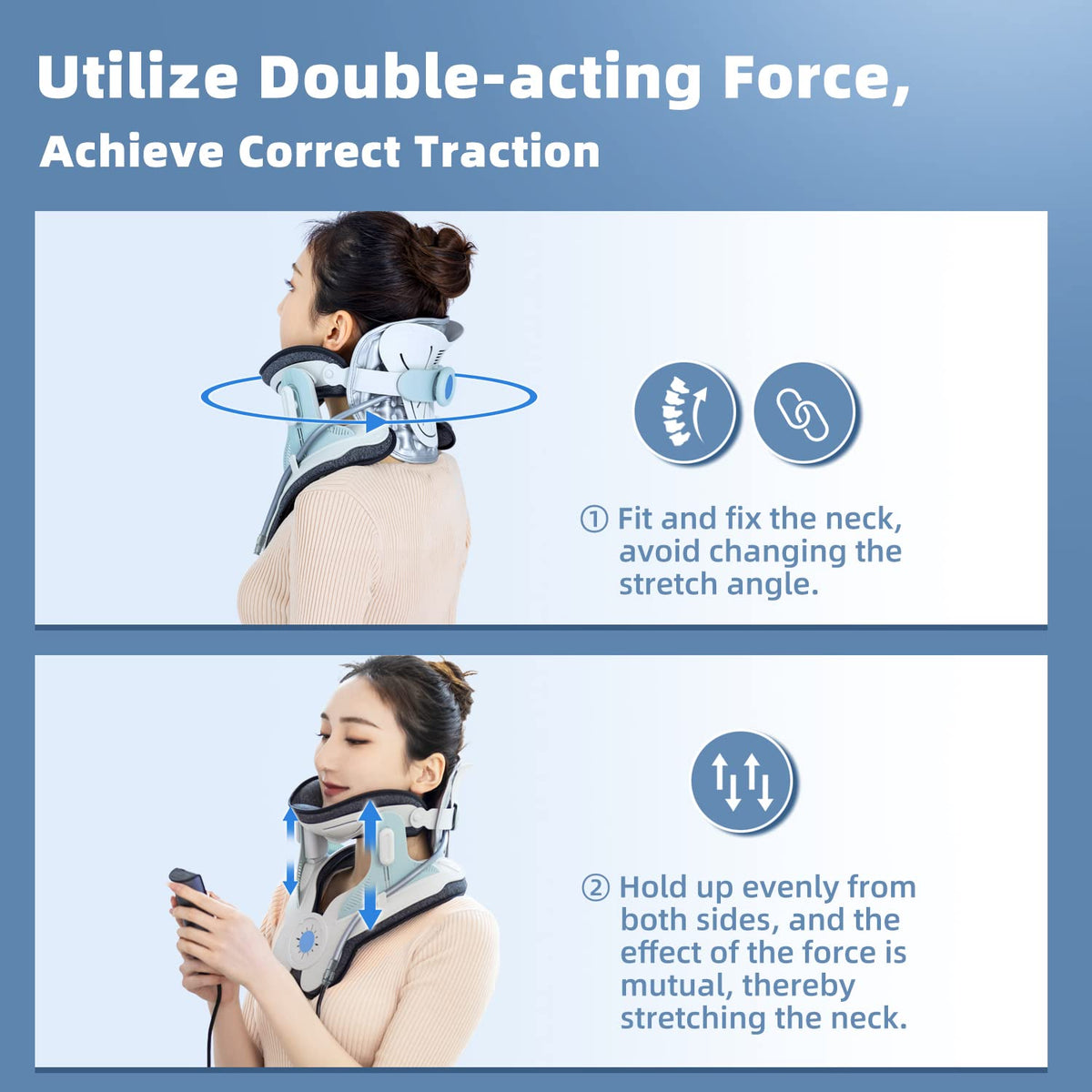 Cervical Neck Traction Device, Home Use Neck Traction Device with Electric Air Pump, Easy to Wear and Fully Adjustable
