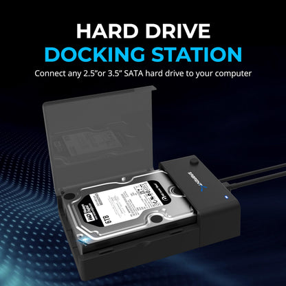 SABRENT Hard Drive Docking Station, SSD HDD 2.5 3.5 Inch SATA to USB Adapter, External SSD Enclosure Hard Drive Reader, Fast Data Transfer Hard Drive Enclosure, Tool-Free (EC-DFLT)