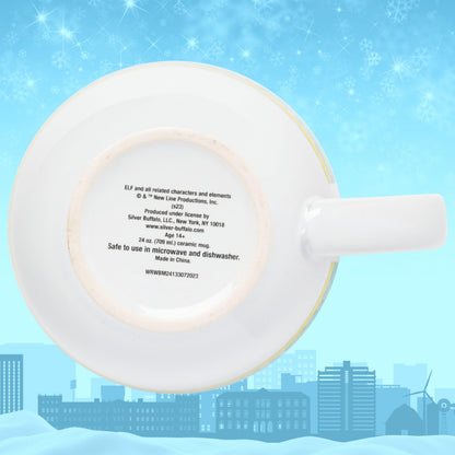 Silver Buffalo Elf Buddy Iconic Quotes Christmas Ceramic Soup Mug, 24 Ounces